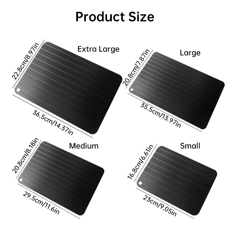 Quick Thawing Tray | Large Size with Groove Design for Frozen Meat & Food, Safe & Rapid Kitchen Thawing Tool