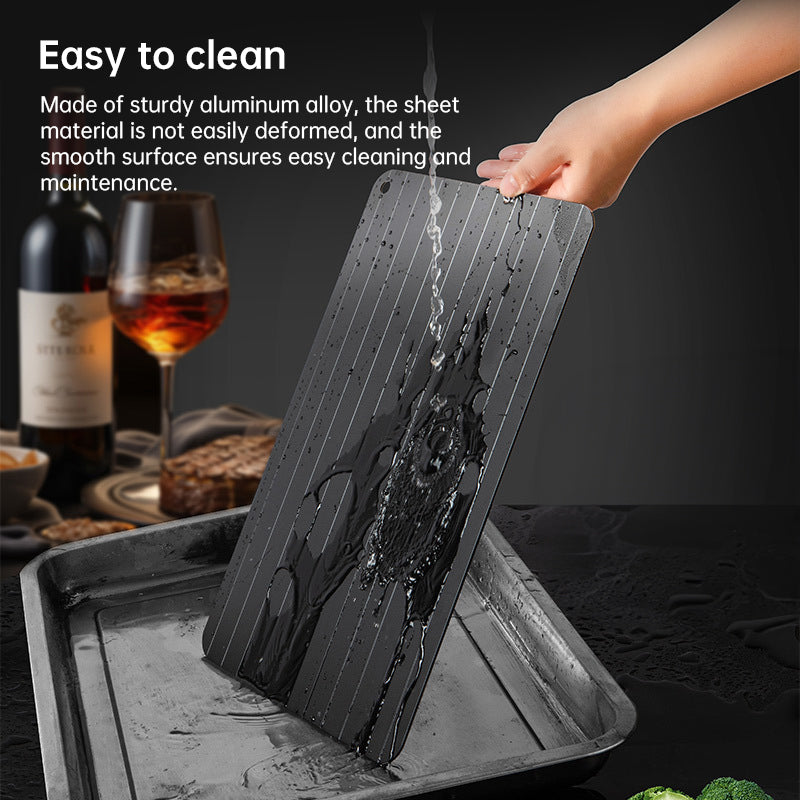 Quick Thawing Tray | Large Size with Groove Design for Frozen Meat & Food, Safe & Rapid Kitchen Thawing Tool